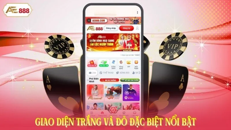 Giao diện trắng và đỏ đặc biệt nổi bật
